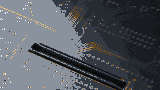 Copper traces crossing a board